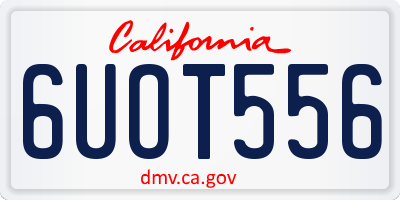 CA license plate 6UOT556