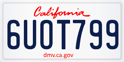 CA license plate 6UOT799