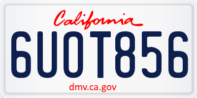 CA license plate 6UOT856