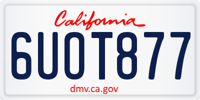 CA license plate 6UOT877