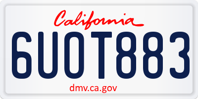 CA license plate 6UOT883