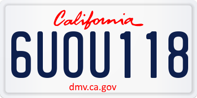 CA license plate 6UOU118