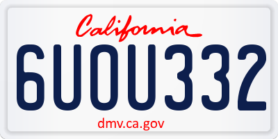 CA license plate 6UOU332