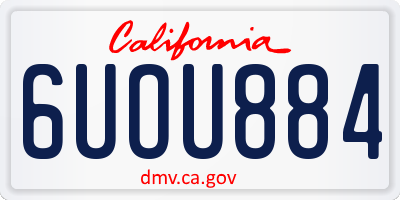 CA license plate 6UOU884