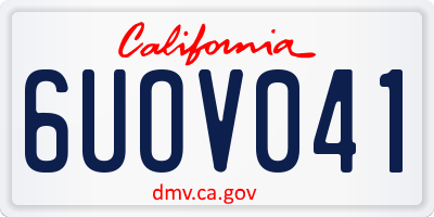 CA license plate 6UOV041