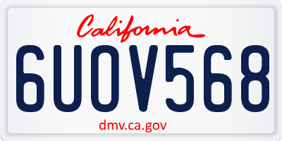 CA license plate 6UOV568