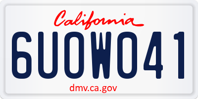 CA license plate 6UOW041