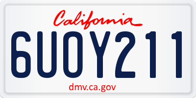 CA license plate 6UOY211