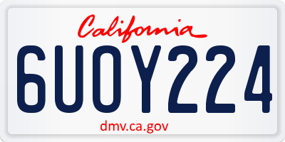 CA license plate 6UOY224