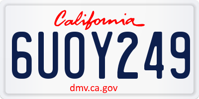CA license plate 6UOY249
