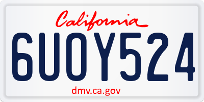 CA license plate 6UOY524