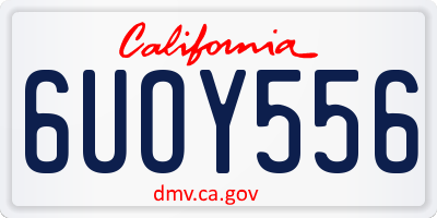 CA license plate 6UOY556