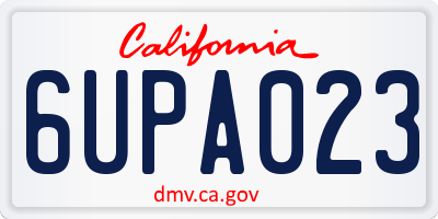 CA license plate 6UPA023