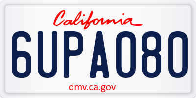 CA license plate 6UPA080