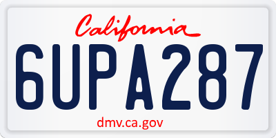 CA license plate 6UPA287