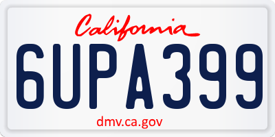 CA license plate 6UPA399