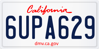 CA license plate 6UPA629