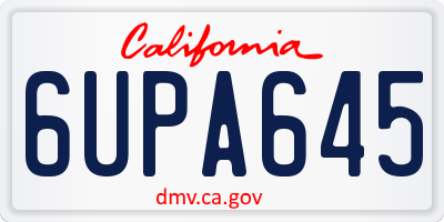 CA license plate 6UPA645