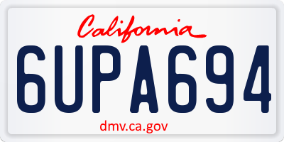 CA license plate 6UPA694