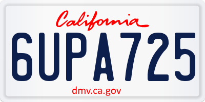 CA license plate 6UPA725