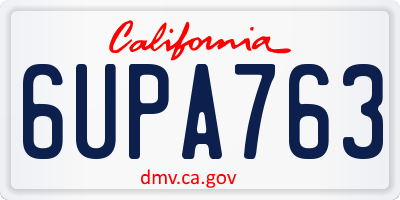CA license plate 6UPA763