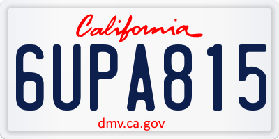 CA license plate 6UPA815