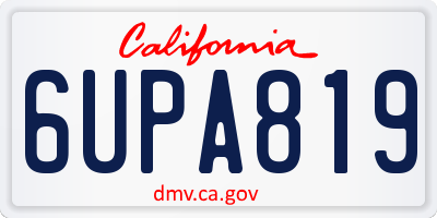 CA license plate 6UPA819