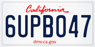 CA license plate 6UPB047
