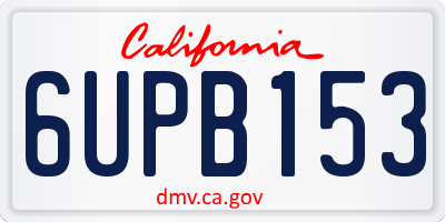 CA license plate 6UPB153