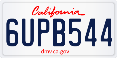 CA license plate 6UPB544