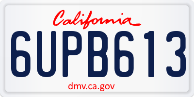 CA license plate 6UPB613