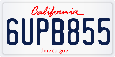 CA license plate 6UPB855