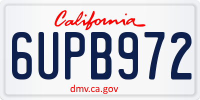 CA license plate 6UPB972
