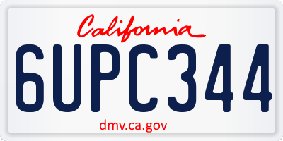 CA license plate 6UPC344