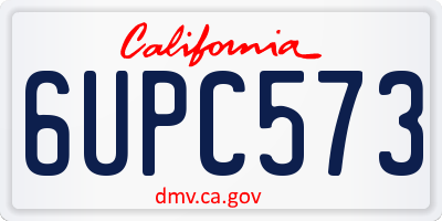 CA license plate 6UPC573