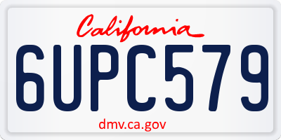 CA license plate 6UPC579