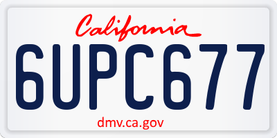 CA license plate 6UPC677