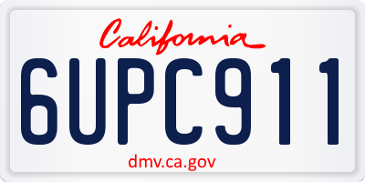 CA license plate 6UPC911
