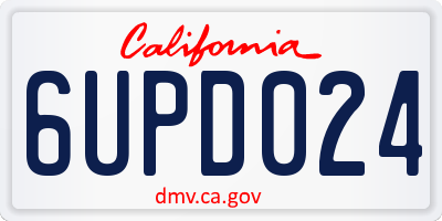 CA license plate 6UPD024