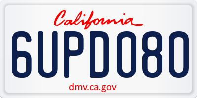 CA license plate 6UPD080