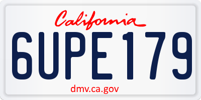 CA license plate 6UPE179
