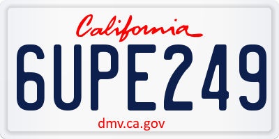 CA license plate 6UPE249