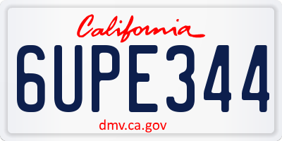 CA license plate 6UPE344