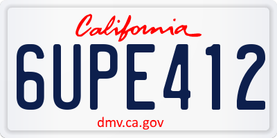 CA license plate 6UPE412