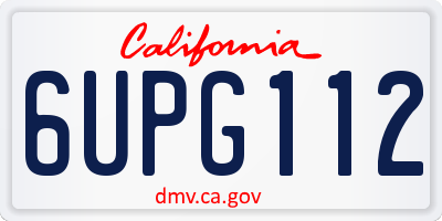 CA license plate 6UPG112