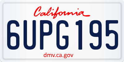 CA license plate 6UPG195