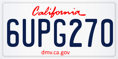 CA license plate 6UPG270