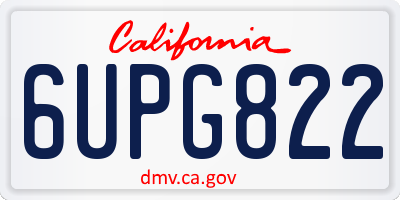 CA license plate 6UPG822