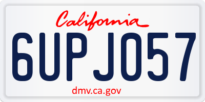 CA license plate 6UPJ057