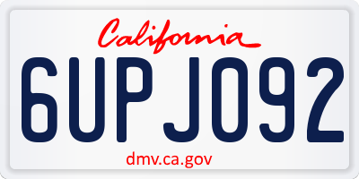 CA license plate 6UPJ092